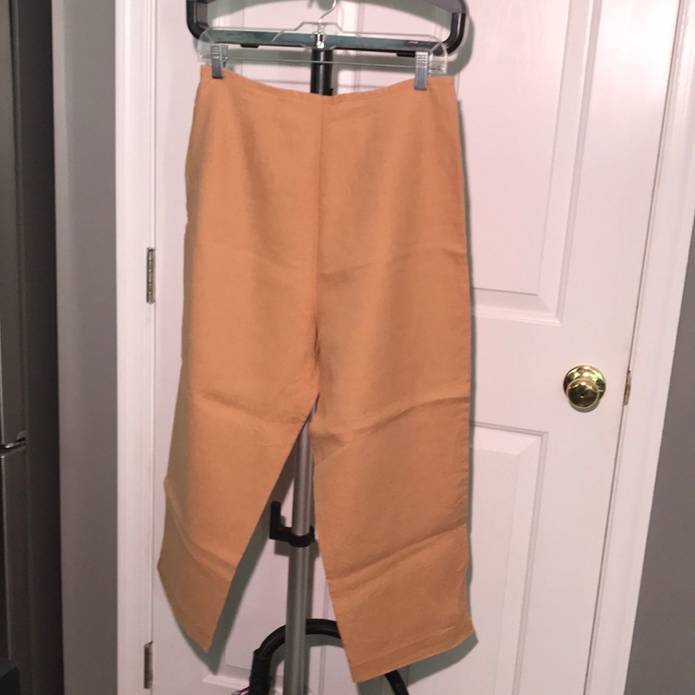 Edward Irish Linen Crop Pants w/ Side Zip Fully Lined